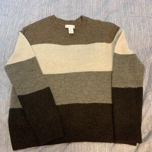 H&M Women's Brown Striped Knit Sweater (Size: Small)